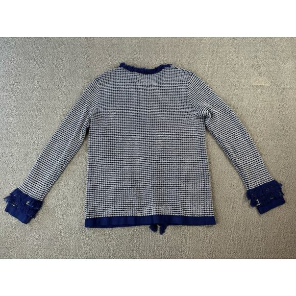 EK Edinburgh Knitwear Womens Cardigan Jacket Blue White Size Small - Picture 2 of 7